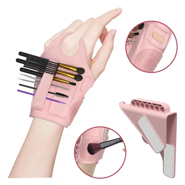 Silicone Makeup Brush Cleaning Glove and Holder