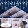 LED Outdoor Solar Icicle Lights Waterproof Christmas 8 Lighting Modes