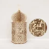 Eid Mubarak Wooden Pendant LED Candles Light