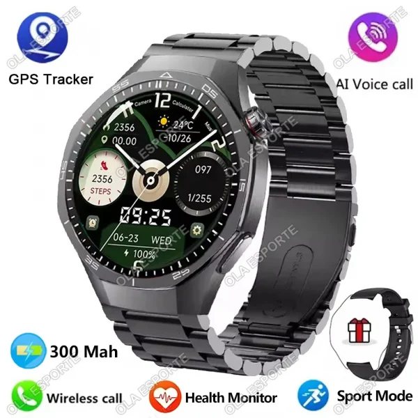 Android iOS Smart Watch Men HD AMOLED Screen GPS