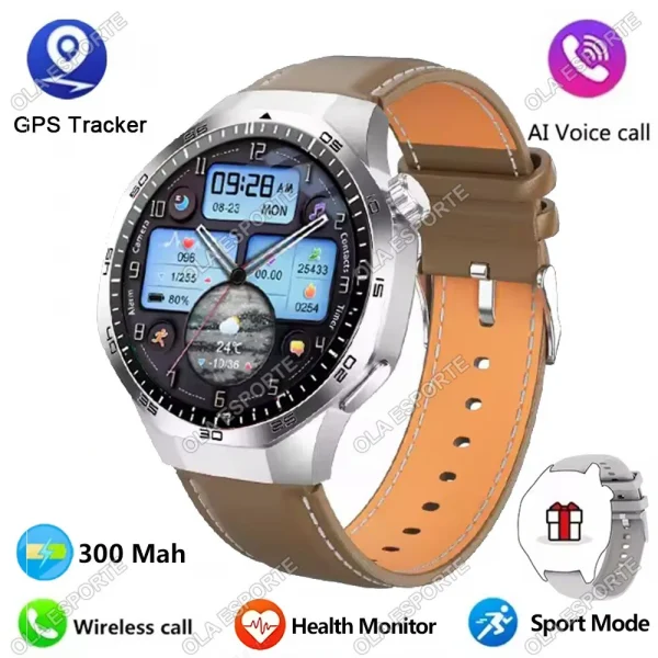 Android iOS Smart Watch Men HD AMOLED Screen GPS