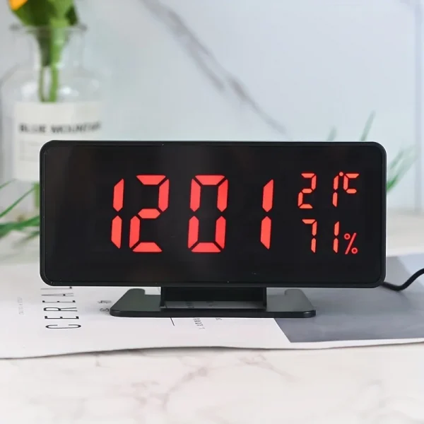 Digital LED Alarm Clock with Temperature