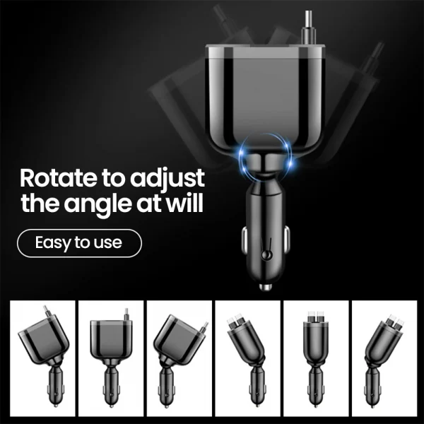 5-in-1 Retractable Car Charger Adapter