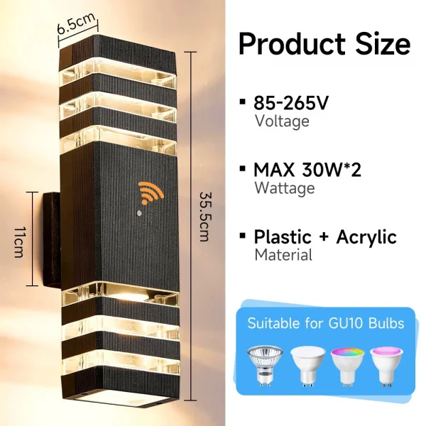 Smart Wall Lights Motion Sensing Outdoor Led Wall Lamps Waterproof 110v 220v For Porch Lamps Backyard Garden Garage Decor