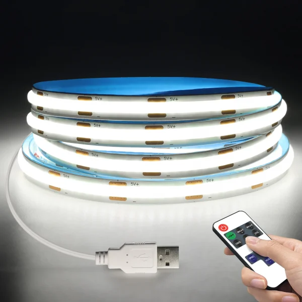 USB 5V COB LED Strip 320LEDs/m High Density RA90
