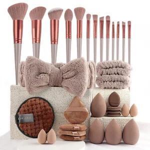 33Pcs Complete Makeup Brush and Tool Set