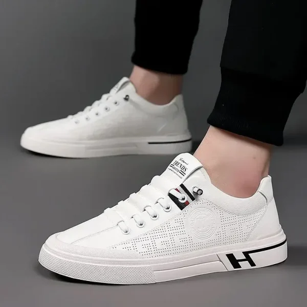 Men Casual Leather Sneakers Breathable Sports Shoes