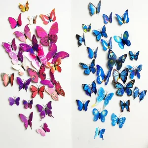 12PCS PVC 3D Butterfly Wall Decor Cute Butterflies