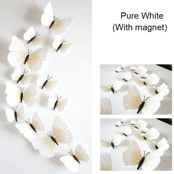 12PCS PVC 3D Butterfly Wall Decor Cute Butterflies