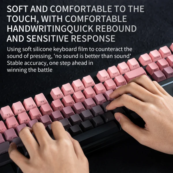 V108 Pro Bluetooth Keyboard  Wired&Wirel 2.4G Full Layout RGB Backlit Low Noise for Office gaming Membrane Keyboard
