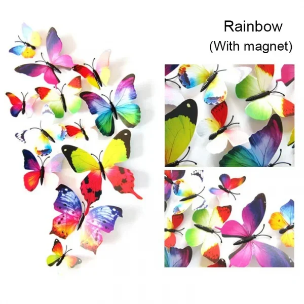 12PCS PVC 3D Butterfly Wall Decor Cute Butterflies
