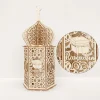 Eid Mubarak Wooden Pendant LED Candles Light