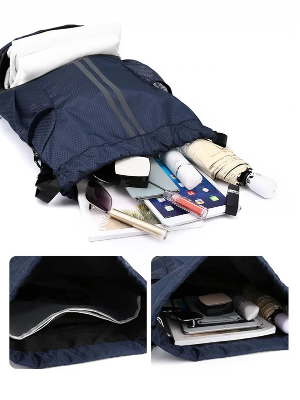 Drawstring Sports Backpack with Wet Dry Pocket