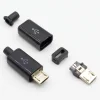10pcs Micro USB 5PIN Welding Connectors  Socket 4 in 1 White Black