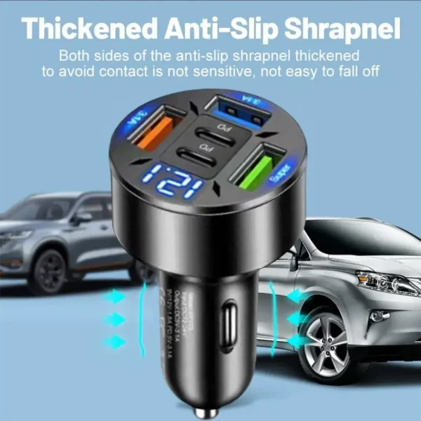 250W 5-Port Car Charger Adapter