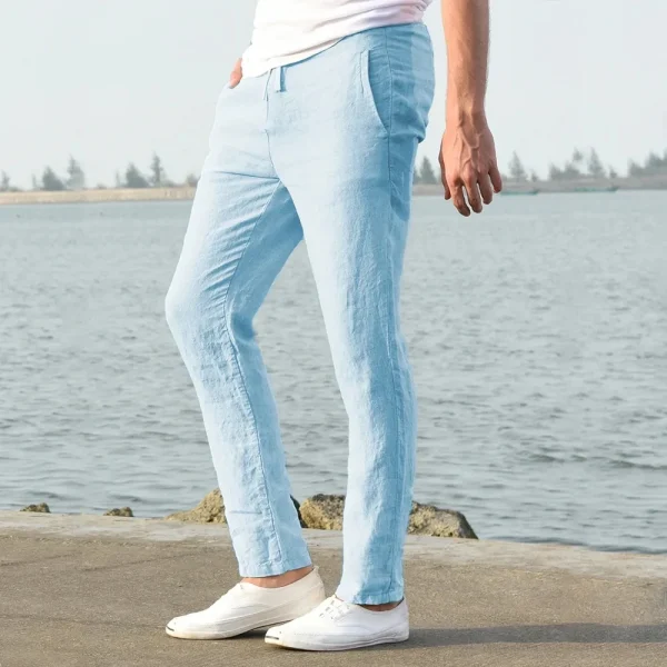 Men's Cotton Linen Pants Male Autumn  S-3XL