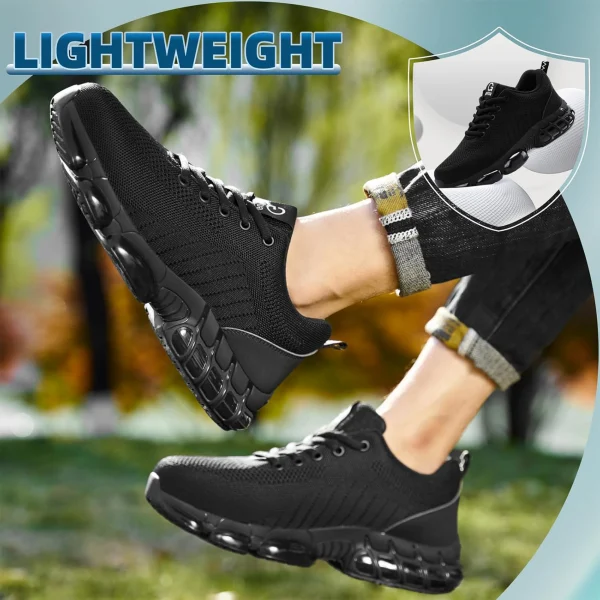 Steel Toe Work Shoes for Men Women Comfortable Lightweight Black Safety
