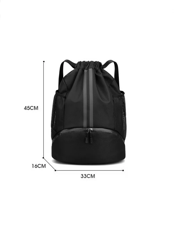 Drawstring Sports Backpack with Wet Dry Pocket