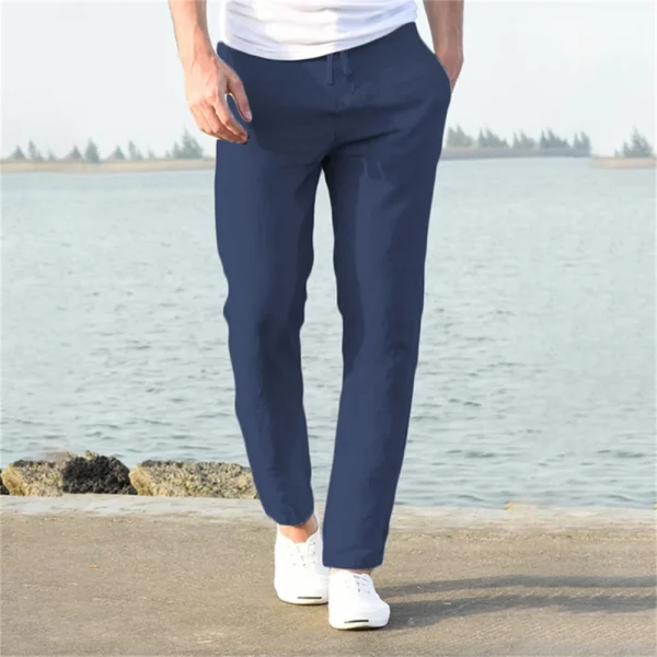 Men's Cotton Linen Pants Male Autumn  S-3XL