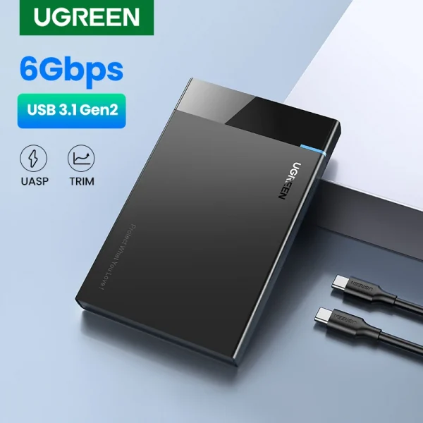 UGREEN HDD Case 2.5'' SATA to USB 3.0 Hard Drive Enclosure for SSD Disk HDD Box USB C 3.1