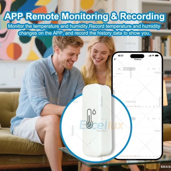 Smart Zigbee Temperature And Humidity Sensor Smart Home Hygrometer Thermometer APP Remote Monitoring Works with Zigbee Gateway