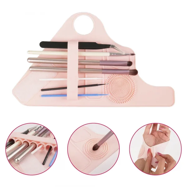 Silicone Makeup Brush Cleaning Glove and Holder