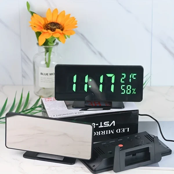 Digital LED Alarm Clock with Temperature