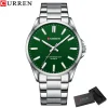 Men Stainless Steel Calendar Quartz Wristwatch