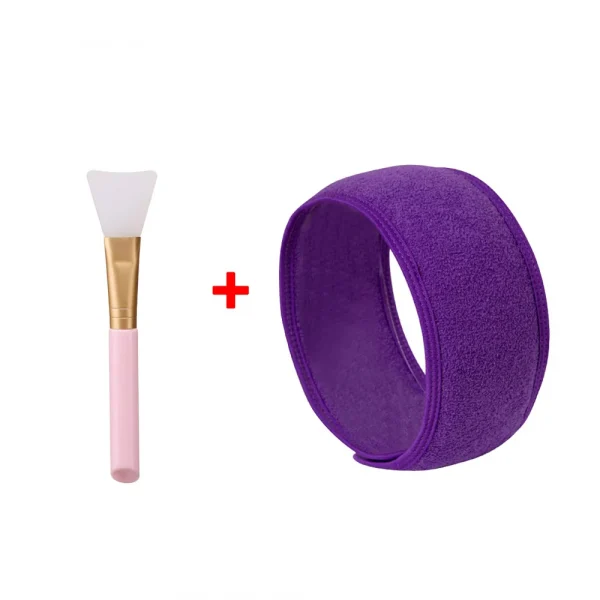 Adjustable Makeup Headband and Mask Brush Set