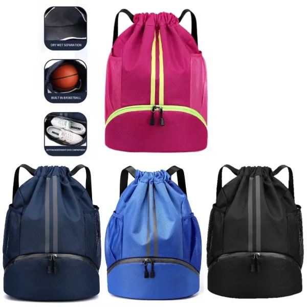 Sports Backpack Basketball Helmet Dry-Wet Separation
