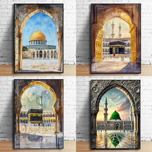 Al-Aqsa Mosque Kaaba Islamic Home Decor Cuadros