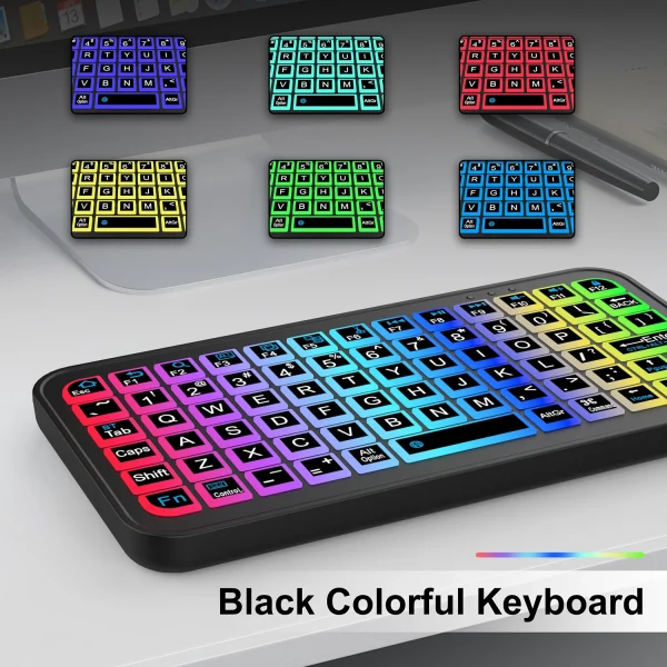 Bluetooth 5.2 Keyboard RGB Backlit Keyboard Ultra-thin Wireless Keyboard Mute Keyboard Mini Keyboard For Windows Android IOS