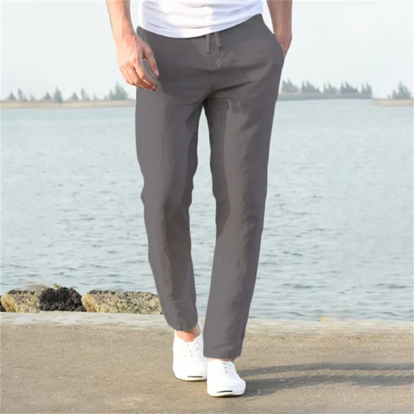 Men's Cotton Linen Pants Male Autumn  S-3XL