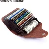Genuine Leather Unisex Business Card Holder Wallet Bank Credit Card Case id