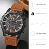 Men Fashion Leather Strap Quartz Wristwatch