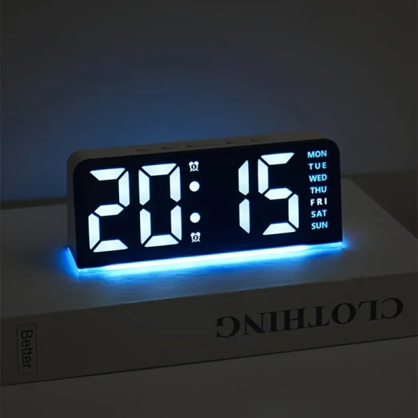 New Digital LED Alarm Clock Desktop Table Clock Night Light with Time Temperature Display Backlight Snooze Clock Modern Decor