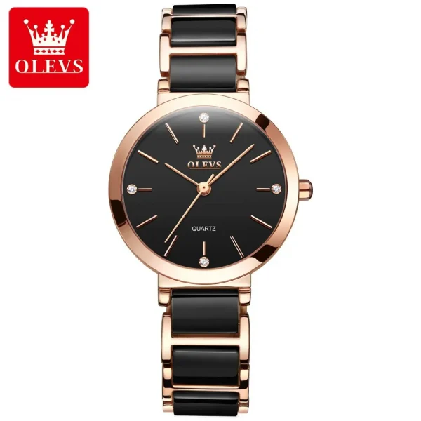 OLEVS Women Quartz Watch Ceramic Strap