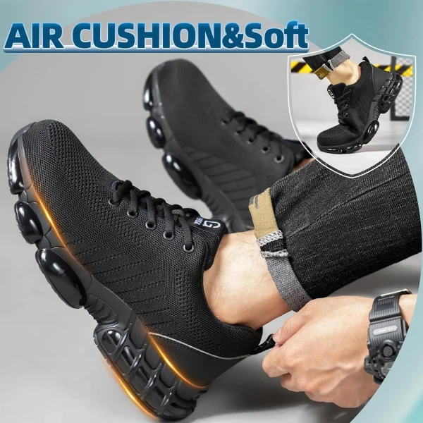 Steel Toe Work Shoes for Men Women Comfortable Lightweight Black Safety