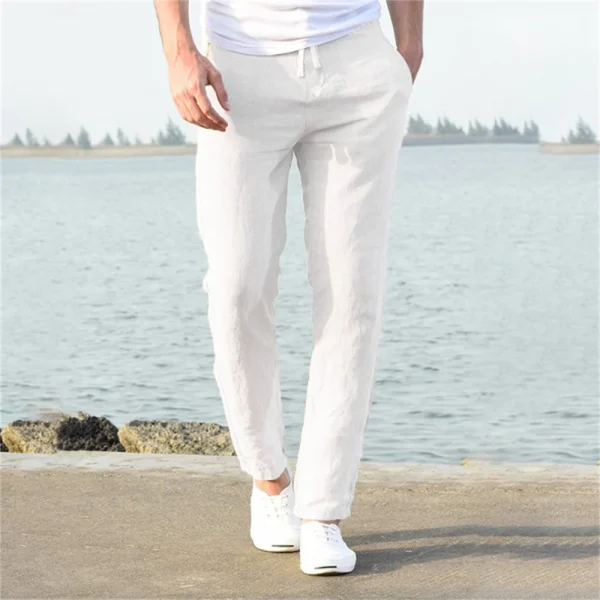 Men's Cotton Linen Pants Male Autumn  S-3XL