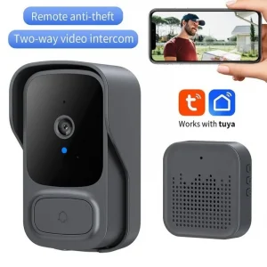 Smart Wireless Video Doorbell Camera Alarm Security Remote Monitoring Two-Way Intercom High Definition Night Vision for Home