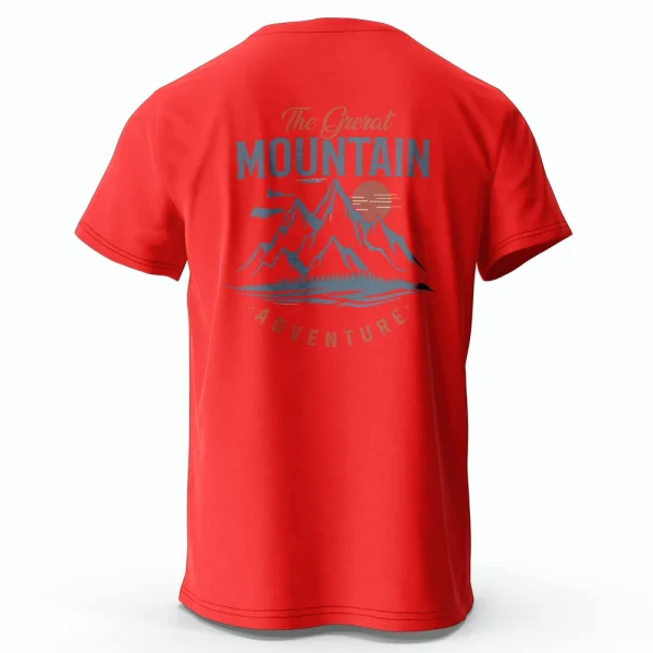 Men's Hiking Outdoor T-Shirt with Double Printed Design
