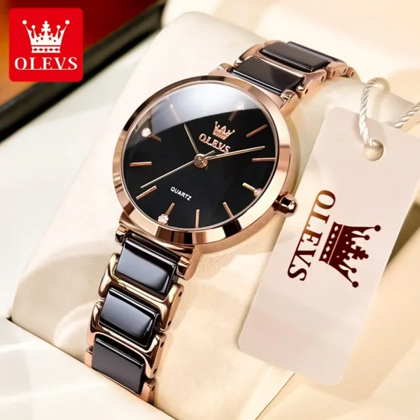 OLEVS Women Quartz Watch Ceramic Strap