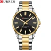 Men Stainless Steel Calendar Quartz Wristwatch
