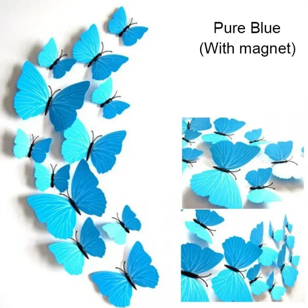 12PCS PVC 3D Butterfly Wall Decor Cute Butterflies