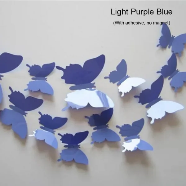 12PCS PVC 3D Butterfly Wall Decor Cute Butterflies
