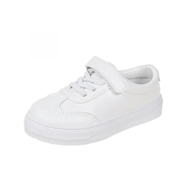 Children Casual Shoes White Pu Leather Plain Design