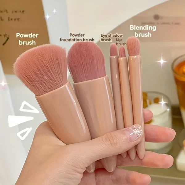 Portable Makeup Brush Set with Mirror