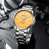 Men Stainless Steel Calendar Quartz Wristwatch