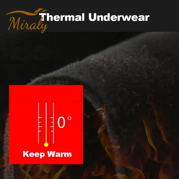 New Winter Warm Men Fleece Thermal Undershirts Long Sports Tracksuit