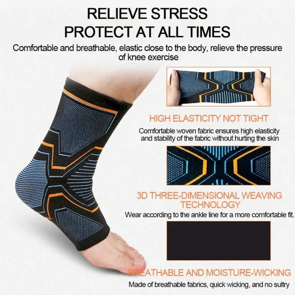 LOOGDEEL 1PCS Elastic Knitted Sports Ankle Support Brace Fitness Cycling